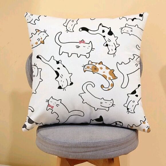 Cats Pattern Design Zippered Pillowcase for Accent Pillow 17" - Picture 4 of 4
